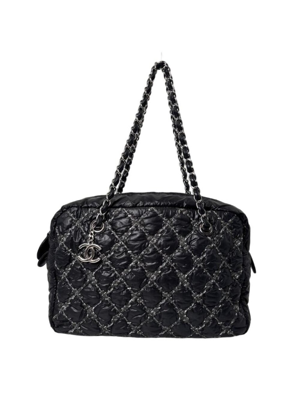 Chanel Super Paris Pisance CC Logo Chain Shoulder Bag Black